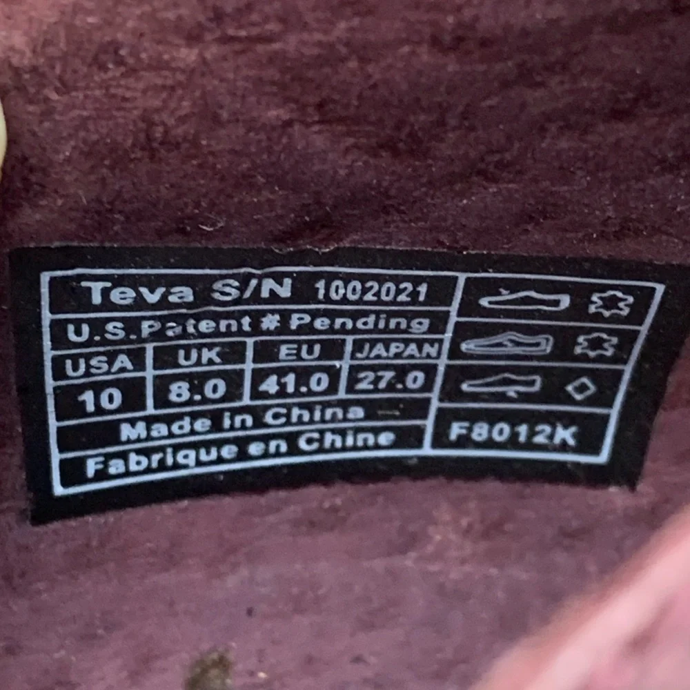 Teva Riviera Wedge Strappy Sandal with a Cork 3 inch Heel in Plum Size 10 - Picture 6 of 6